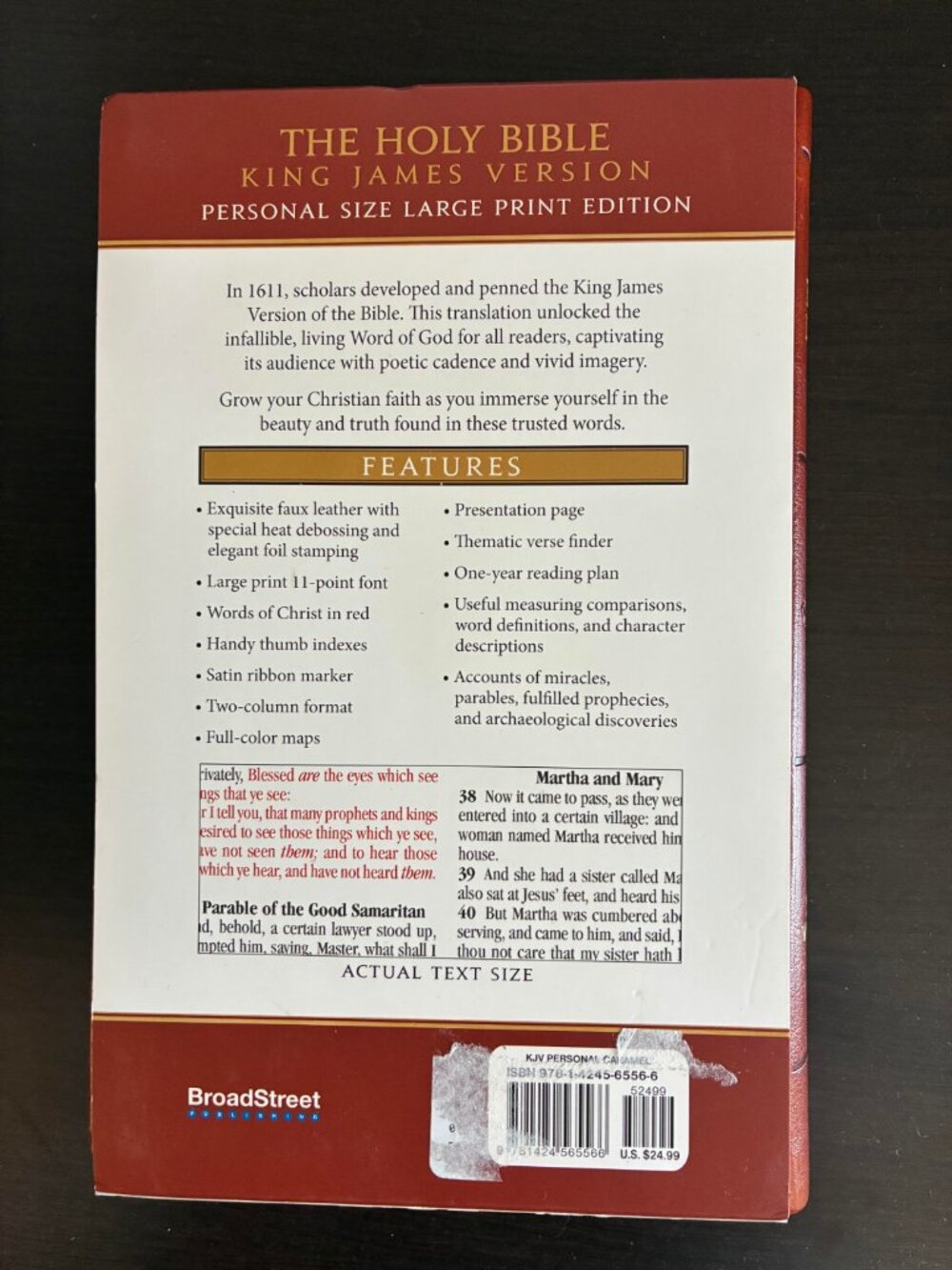 NEW and unused King James bible in large print with thumb indexes - Picture 2 of 7